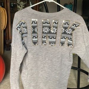 PINK long sleeve sequence sweatshirt